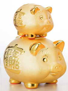 金猪存钱罐陶瓷小孩创意迷你可爱小猪动物猪猪大号硬币零钱储蓄罐