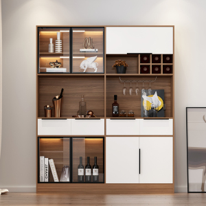 玻璃酒柜客厅靠墙展示柜高档轻奢餐边柜玻璃门定制玻璃柜子家用