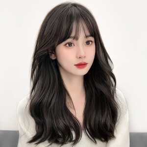 假发女长发全头套式夏季八字刘海假发女长发全头套式圆脸