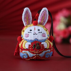 十字绣荷包自己绣福袋吊坠兔子挂件小饰品香包香囊刺绣diy平安福