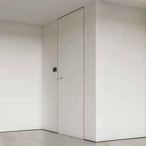 极简无框隐形门卧室窄边铝木门实木门隐藏门室内暗门墙一体通顶门