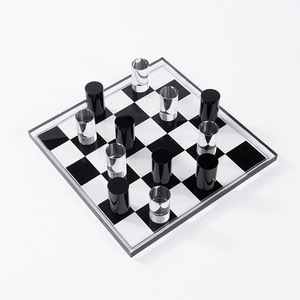 现代轻奢水晶国际象棋摆件样板房设计师家居软装饰品西洋棋盘摆设