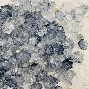 双色系列水墨画巴洛克玫瑰diy奶油胶配件蝴蝶结珍珠花朵手作福袋