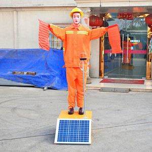智能交通指导员安全员假人保通机器人太阳能机器人仿真指挥员