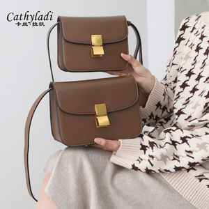 cathyladi小众品牌真皮豆腐包box盒子包欧美时尚单肩斜挎手提女包
