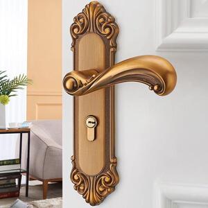 欧式仿古锁室内房门锁复古黄古卧室木门把手锁具机械门锁