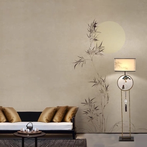 新中式素雅卧室墙布 现代水墨竹子意境墙纸 茶室书房酒店装饰壁布