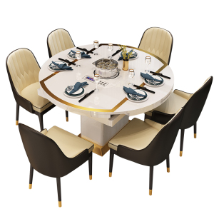 餐桌可伸缩旋转折叠变大圆桌