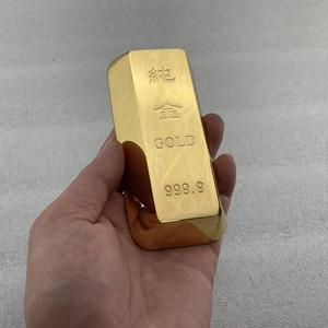 铜仿黄真金条纯铜实心假金砖悠乐邦银样行品纸道具金块镇尺招财装