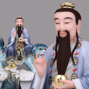 汉白玉太乙救苦天尊神像太乙真人带骑太乙天尊救苦天尊家用摆件