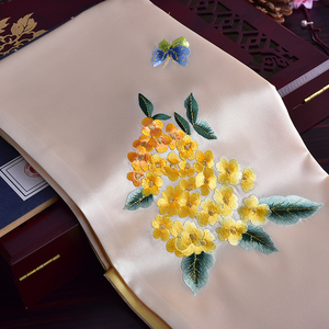 蜀绣围巾手工刺绣丝巾中国特色礼物送老外的成都纪念品中国风礼品
