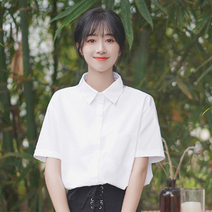 厂家现货 日本正统学生尖领jk短袖衬衫 学院风白衬衫fen