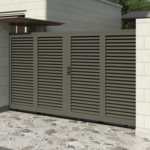 别墅庭院大门折叠门平移门不锈钢百叶门铁艺大门农村入户门围栏门