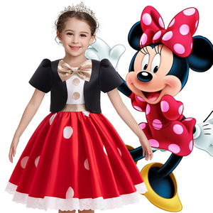 米奇cos儿童米妮公主裙女童迪斯尼米老鼠服装短袖cosplay礼服裙子