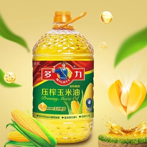 多力压榨玉米油5L 非转基因食用油5升三益黄金玉米烘焙物理榨取油