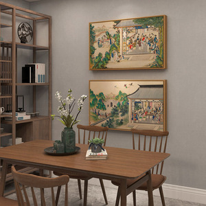 红楼梦新中式古典人物装饰画工作室客厅餐厅书房玄关高级感挂画