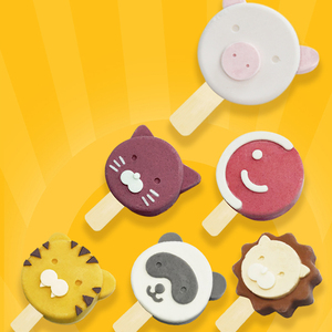 简法手工冰淇淋可爱动物冰棒小孩雪糕冷饮 儿童棒冰法式冰激凌6支