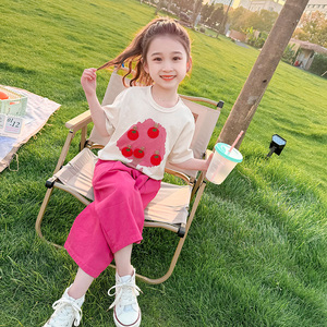 女童夏装套装2024款洋气儿童夏季韩版休闲两件套小女孩夏款套装