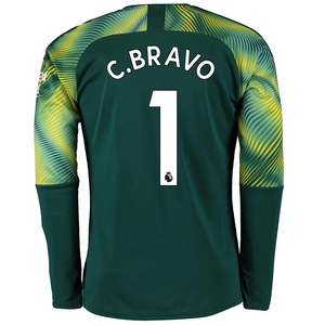 19-20曼城主场守门员长袖足球服印号埃德森 布拉沃门将服球衣套装