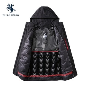 paulopedro/保罗彼得男装中年男士冬季可拆卸派克羽绒服216