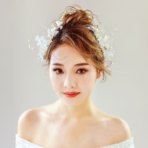 韩式森系甜美g新娘头饰结婚饰品婚纱礼服配饰伴娘造型汉服边夹头