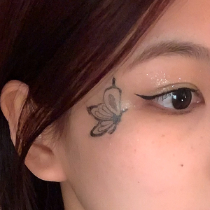 蝴蝶印章眼影创意眼尾盖章黑色印泥纹身硅胶图案化妆装饰