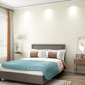 倾素刺绣无缝墙布简约现代纯色素色欧式田园壁布轻奢风格墙纸卧室