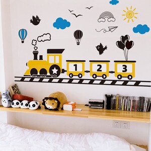 幼儿园环创墙面装饰卡通小火车贴纸儿童房间布置卧室墙贴画3d立体
