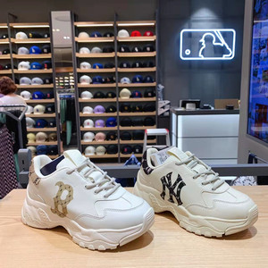 韩国mlb老爹鞋女鞋 新款ny老花男鞋厚底增高复古休闲运动鞋跑步鞋