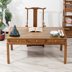 红木电脑桌 鸡翅木书桌中式简约台式桌实木办公桌 写字桌仿古家用