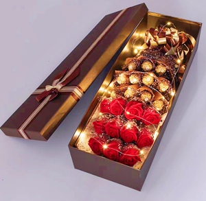 上海同城配送11支玫瑰花巧克力礼盒老婆爱人花束礼盒