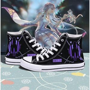 从零开始的异世界生活鞋子拉雷姆艾米莉亚二次周边动漫帆布高帮