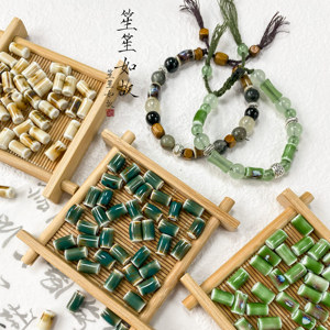 【竹釉】陶瓷花釉管珠diy手工珠子串珠材料手链项链饰品散珠配件