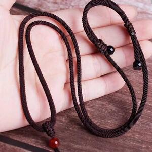 简约红黑挂件绳戴在脖子上的绳子男士手工编织女项链吊坠挂绳配绳