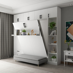 多功能组合柜隐形床沙发一体折叠隐藏床小户型客厅书柜壁床带衣柜