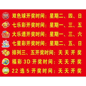 体育彩票店用品海报 开奖时间表 彩票走势图墙贴挂图包邮