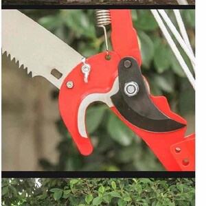 新手动剪树枝剪刀轮绳滑拉式园缩修剪高枝剪收丁绿化伐木锯拉绳.