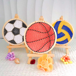 篮球钉子绕线画简单diy手工制作材料包亲子创意练手团体暖场活动
