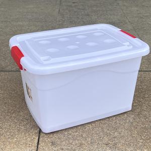 特大号食品级收纳箱塑料整理箱衣服有盖衣物盒带滑轮厨房装碗筷箱