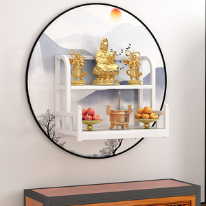 简约壁挂关公供奉台 家用中式现代神龛佛龛财神爷墙壁挂式吊柜