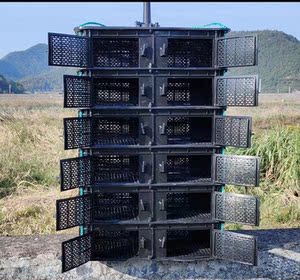 海水养殖盒青蟹大闸蟹螃蟹养殖笼透气鱼塘海鲜饲养盒梭子蟹海虾.