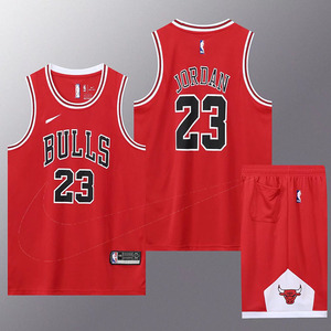 nba公牛队球衣乔丹球衣23号城市版成人篮球服套装男夏季训练背心