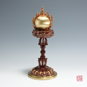 摩尼宝珠佛前黄铜摆件家用客厅室内描金工艺品唐密莲花座佛具用品