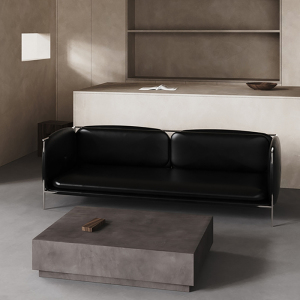 北欧lc柯布西耶真皮沙发复古双三人位不锈钢客厅轻奢包豪斯中古风