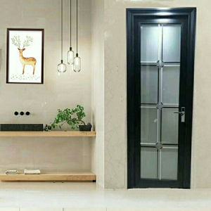 钛镁合金厕所浴室卫生间厨房双层钢化玻璃铝合金平开门