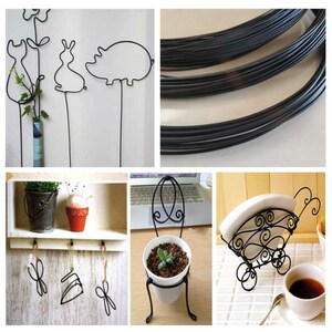 新款高档diy藤工包塑m铁丝线花架手物盆栽支植造丝爬架硬包胶扎.