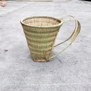 背篓竹编农用采茶摘茶叶篮子装鱼竹筐鱼篓儿童采药背包竹儿童