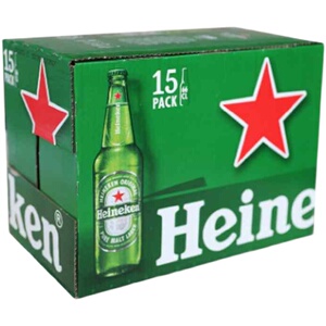 意大利进口喜力啤酒660ml*15瓶装heineken超大瓶黄啤拉格小麦啤酒