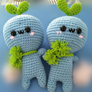 勾勾乐手工 钩针diy编织 毛线b玩偶娃娃材料包长草颜团子 情侣礼