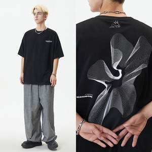 宇宙爱想cosmos2022夏季潮牌短袖男宽松百搭休闲t恤情侣半袖上衣